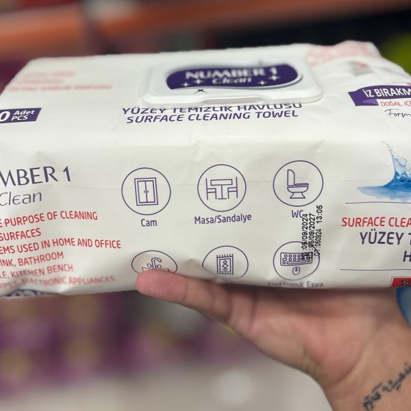 دستمال آشپزخانه مرطوب همه کاره Number 1  بسته 100 برگی - Image 2